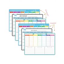 A3 Size Magnetic Weekly &monthly Planner Dry Erase Calendar Fridge Sticker Spanish, French, English. No Pen