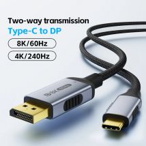USB C auf DP 2.1 Kabel 8K@60Hz 4K@144Hz für Thunderbolt 4/3 Typ C auf DisplayPort 2.1 Kabel für MacBook Huawei Air Projektor