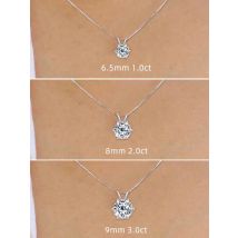 Lnngy 0.5ct-5ct Moissanite Pendant Necklace With Certificate For Women Original Real 925 Silver Chain Solitaire Drop Necklaces