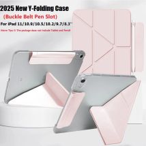Y-Fold-Magnethülle für iPad A16 11. 2025 2024 Air11 Air4 5 Pro11 12.9 5. 6th 10.5 10.2 8 9th 10th Buckle Belt Pencil Holder