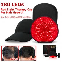 180Pcs Infrared LEDs 660&850&940nm Red Light Therapy Hair Growth Cap for Hair Regrowth Anti Hair Loss Relax Scalp Hair Care Hat