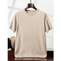 2025 Männer 100 % Kaschmir Pullover T-shirt Neue Kurzarm Pullover Frühling Oansatz Grundlegende Pullover Für Weiche Hemd Gestrickte Pullover...
