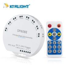 SP608E DC5V-24V Musik Controller 8CH Signal Gebaut in Mikrofon WS2811 WS2812B WS2815 Fernbedienung APP Control LED Streifen Licht Controller