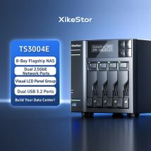 Serwer NAS XikeStor DIY, 4-bay, SATA, 4x M.2 NVMe SSD, 2.5GbE Dual LAN Ports, do domowego biura