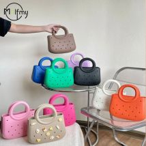 Wasserdichte Strandtasche Freizeit DIY Bunte Mode Handtaschen Sanddicht Anti-Rutsch-Griff EVA Handtaschen Reise Kulturbeutel Aufbewahrungstaschen