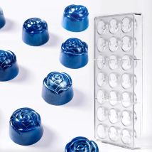 Schokoladenformen aus Polycarbonat, Rosenform, 21 Mulden, Bäcker, Schokoladenbonbons, Süßigkeiten, Süßwaren, Backen, Gebäck