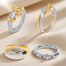 Damen-Edelstahlring, zweifarbiger Ehering aus silbernem schwarzem Zirkon, wasserfester Retro-Hochzeitsschmuck, Kugelaccessoires als Geschenk