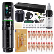 Kit de máquina de tatuaje inalámbrica Dragonhawk L3, máquina de transferencia de baterías de 2000mAh completa de 7 golpes, agujas de tatuaje profesionales para principiantes