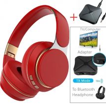 Cuffie TV wireless Bluetooth 5.0 Adattatore USB Cuffie stereo Auricolari per casco pieghevoli con microfono per Samsung TV PC Musica