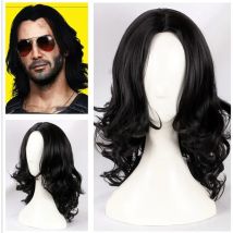 QQXCAIW Neue Johnny Silverhand Cosplay Perücke Keanu Reeves Hitzebeständige Kunsthaar Halloween Party