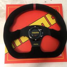 Flat Universal 330MM Racing Drift MOMO Steering Wheel Car MOMO Suede Leather JDM Steering Wheel Volantes For VW HONDA TOYOTA BMW