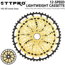 TTPRO 12 Speed Golden CNC Alloy Steel Bicycle Flywheel For 12V Mountain Bike 11-32T/34T/46T/50T HG -XD Cylinder Sprocket