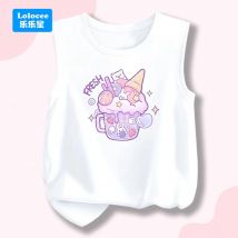 Koreanische Version Baby Mädchen Sommer Neue Getränk und Eis Print Tank Top Ärmelloses T-shirt Baumwolle Weste Rundhals Singulett YLXX1
