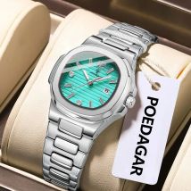 POEDAGAR Top Elegante Damen Uhr Leuchtende Wasserdichte Datum Quadratische Armbanduhr Für Frau Hohe Qualität Quarz frauen Uhren Reloj