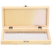 Holzscheibenbox für Objektträger, Aufbewahrungshalter, Edelstahl, Laborausrüstung, hochwertige Handwerkskunst, praktisch