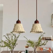Medium Antique Creative Corridor Bedroom Bedside Chandelier Retro Room Decorative Lamp French Resin Engraved Flower Lamp