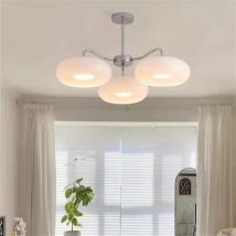 Winfordo Französisch Glas Kronleuchter Leuchte Mitte des Jahrhunderts Messing Hängelampe für Wohnzimmer Schlafzimmer Korridor Balkon