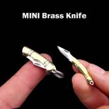 4CM MINI Messing Klappmesser Tasche Schlüsselbund Tragbare Messing Ordner Messer Outdoor CampingTactical Rettungs Werkzeuge Jagd EDC Messer