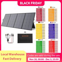 MHPOWOS 400W 220W 110W Pannello solare portatile leggero, pannello solare pieghevole per attività all'aperto, IP67 impermeabile per camper