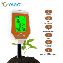 Misuratore di terreno 6 in 1 Igrometro digitale Conducibilità ad alta precisione PH/Umidità/Aria/Umidità/EC/Luce solare/Tester di temperatura per il giardinaggio