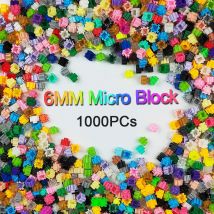 1000 sztuk 6*6mm Pixel Art Puzzle mikro diamentowe klocki DIY 3D mała cegła dla zabawek dla dzieci