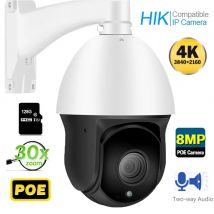 CCTV HD 8MP 4K H.265 Compatible Hikvision POE IP Camera Outdoor Dome PTZ 30X Zoom Two Way Audio Video Surveillance Cameras