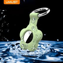 UMUST AirTag-Halter mit Schlüsselanhänger, Silikon-Tracker-Abdeckung für Airtag-Hülle, Anti-Verlust-Schutz-Airtag-Halter für Schlüssel, Gepäck, Haustier
