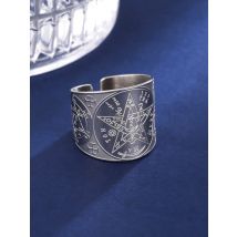 Dawapara Tetragrammaton Ring Pentagram Amulet Pentacle Ring The Ancient Power Name of God Stainless Steel Solomon Wiccan Jewelry