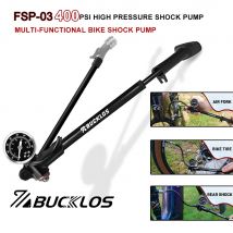 BUCKLOS 400PSI Bicycle Shock Pump MTB Road Bike Aluminum Alloy One-click Deflate Function Air Pump For Air Fork/Tire/Shock Pump
