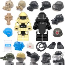 DIY Helm MICH FAST Hut EOD Nachtsicht Neoprenanzug Swat Körper Rüstung Soldat Militär Modell Baustein Ziegel Kind Kinder Spielzeug