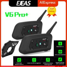 EJEAS V6 PRO +/PLUS Bluetooth zestaw słuchawkowy do kasku motocyklowego z interkomem 800M BT komunikator dla 6 zawodników wodoodporny