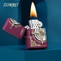 ZORRO Roter Sandkompass, Messinggeprägt, kreatives, winddichtes Feuerzeug, Zigarettenanzünder-Zubehör, Zündwerkzeuge, um Männergeschenke zu schicken.