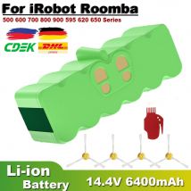 14.4V 6400mAh Per Roomba Batteria Aspirapolvere Batteria Per iRobot Roomba 500 600 700 800 900 595 620 650 780 batterie agli ioni di litio