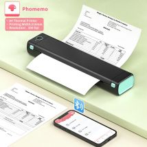 Phomemo M08F A4-Papierdrucker, tragbarer Thermodrucker, Tattoo-Drucker, Bluetooth-Drucker, kompatibel mit Telefon und Laptop für Büro