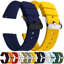 Correas de reloj de silicona 14/16/18/19/20/21/22/24 mm correas de reloj de goma suaves de liberación rápida Samsung Galaxy, correas de reloj Garmin Huawei