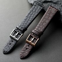 High end crocodile leather strap, 18 19 20 21 22MM. Black brown soft, quick release, leather luxury men's and women's watchband