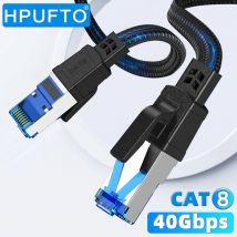 Cat 8 Cable Ethernet Nylon Braided High Speed RJ45 Internet 40Gbps2000MHz Patch Cord for Laptops PS5 Router Cable Ethernet Cat 8