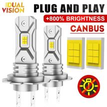 2 Stücke Turbo H7 Led Canbus Licht 5570 CSP 1:1 Mini Größe Autoscheinwerfer 30000LM Super Helle Drahtlose H7 Diodenlampe 12 V 6000 K Lampe