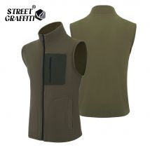2025 männer Weste Herbst Winter Jacke Casual Tasche Mantel Warm Ärmel Jacken Mode Männlichen Weste Outdoor Outwear