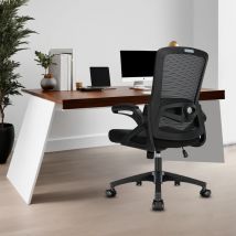 Sedia da ufficio Milacyee Sedia da scrivania ergonomica con 90 °   Supporto lombare con bracciolo ribaltabile, sedia regolabile in altezza.