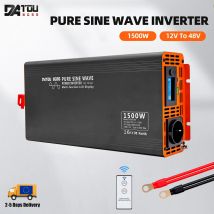 DATOUBOSS PSW Seria 1500W Falownik sinusoidalny DC na AC Konwerter energii słonecznej Przenośna ładowarka USB Wyświetlacz LCD Falownik napięcia