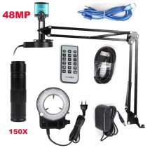 Pieghevole 48MP 4K 1080P HDMI USB Video Digitale Microscopio Fotocamera 150X C-mount Saldatura Industriale Gioielli Microscopio 13MP VGA