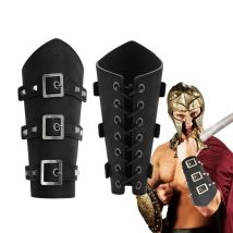 Männer mittelalter liche Cosplay Leder Rüstung Arm wärmer Schnürung Wikinger Piraten Ritter Handschuh Armband Armband Steam Punk Zubehör