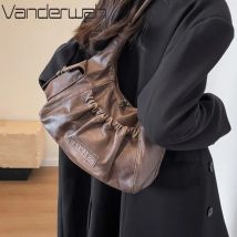 Umhängetaschen für Damen, plissiertes Design, große Kapazität, Retro-Hobo-Tasche, 2025, Sommer, neue Designer-Handtaschen, luxuriöse Handtasche