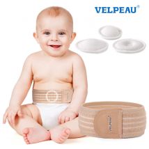 VELPEAU Baby Umbilical Hernia Belt, Newborn Belly Button Navel Band with 3 Compression Pads, Abdominal Binder Support for Infant