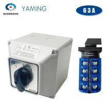 Yaming YMW26 LW26-63/4M Umschalt-Drehnockenschalter 63A 4-polig Optionale Position Wasserdichtes Gehäuse Elektrische Schalter