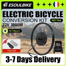 ESOULBIKE 72V 3000W Kit de bicicleta eléctrica Motor de cubo de rueda trasera para 26-28 pulgadas 700C Kit de conversión de bicicleta eléctrica