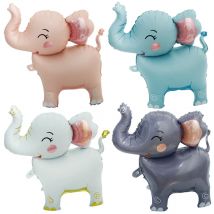 4Pcs Cartoon Tier 3D Elefanten Folie Ballons Kinder Geburtstag Partei Liefert Wildlife Themen Parteien Dekorationen Kinder Spielzeug Globos