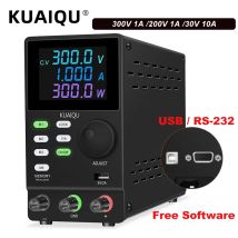 KUAIQU Alimentatore da banco da laboratorio regolato programmabile regolabile con software per PC RS-232 300V 200V 1A 30V 10A Memory Storage