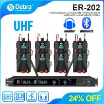 Debra UHF IEM ER-202 Drahtloses In-Ear-Monitor-System für Bühnenauftritte mit mehreren Sendern für Sänger